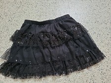 Tüll Rock Schwarz Pailletten  134/140