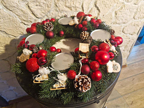 Künstlicher adventskranz 45cm - adventskranz,