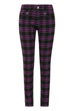 Lila Tartan Karo Skinny Punk