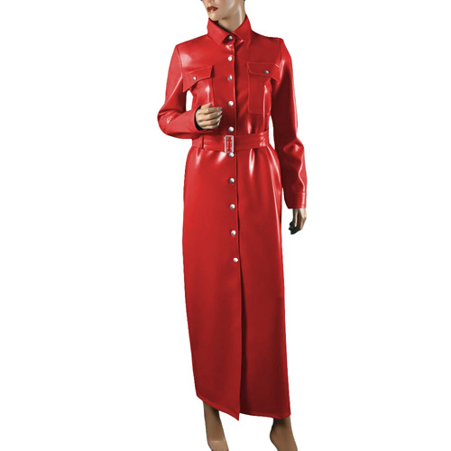 Pvc leder bleistiftkleid retro - pvc,