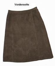 gut knielanger LEDERROCK / Velours- Rock / Trachtenrock in oliv ca. Gr. 38