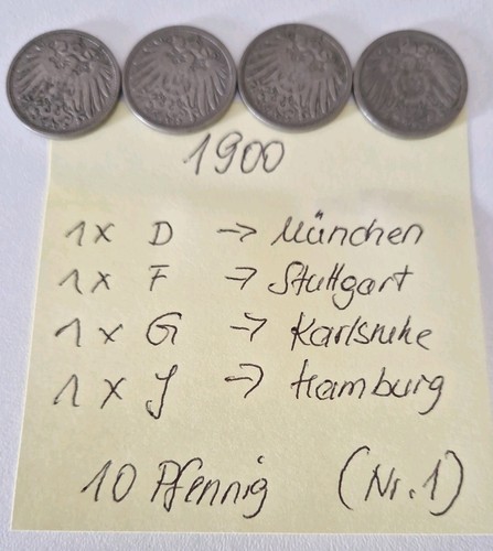 Lot pfennig 1900 - 4x, 10