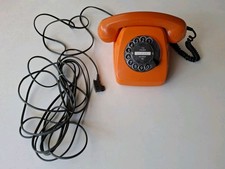 TELEFON orange orig. 1970 analog Wählscheibe SIEMENS Post 611-2a  vintage design