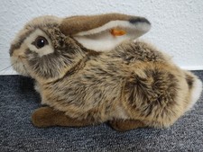 Steiff Tier 077531 Hase 25 x 37 cm Plüsch braun Sammler Tag
