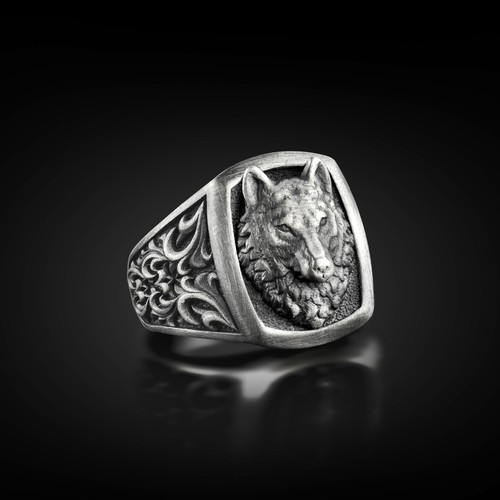 925 sterling silber - 925, wolfskopf