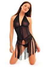 Z14090-535985) NEU SEXY MARKEN CORSAGE NEGLIGE SCHWARZ GR. 40 (L) TRANSPARENT