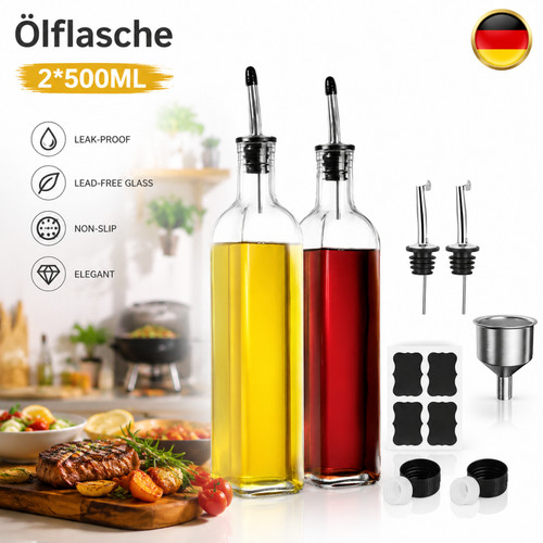 ölflasche 2stk 500ml aus - aus, glas