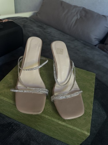 High heels glitzer nude - heels,