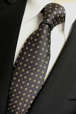 NEU - J. PLOENES Anlass / Business Krawatte - dunkelbraun gemustert - 100% Seide