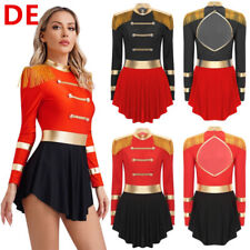 DE Damen Uniform Clown Zirkusdirektor Kleid Integriertem Zirkus Kostüm Trikot