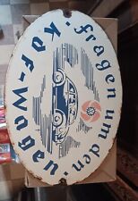 kdf wagen schild  wwerbeschild emalie  vw