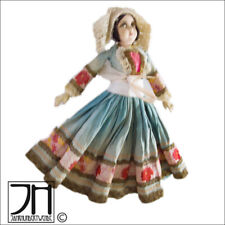 Antike handgemachte Stoff Gesicht Keramik Puppe Spitze 20er Jahre Ungarn