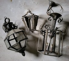 3 antike Laternen 46/40/28cm zum Restaurieren