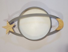 Original Las Sola Deckenlampe, Holz Mond & Sterne, 30cm Durchmesser, 7cm Höhe, 