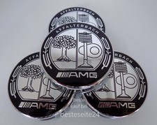 Neu 4x 75mm Für Mercedes-Benz AMG Affalterbach Nabendeckel Nabenkappen Schwarz