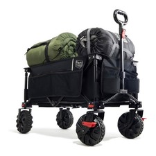 TIMBER RIDGE XXL Bollerwagen Faltbar Breite Reifen mit Bremse Strandwagen mit