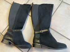 NEU DAMEN-STIEFEL-STRETCH GR.41 KROKO/SCHWARZ REIßVERSCHLUß FLACH NEUE TEILE !!!