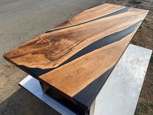 Epoxidharz tisch black river - black,