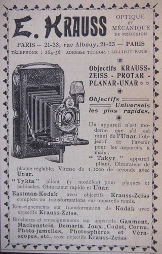 Werbung 1902 krauss optik - werbung, e.krauss