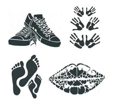 Schablone A4 Young Style Hände Füße, zum Auftragen von Farbe Heike Schäfer