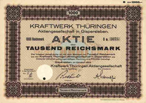 Kraftwerk thüringen 1929 - thüringen,