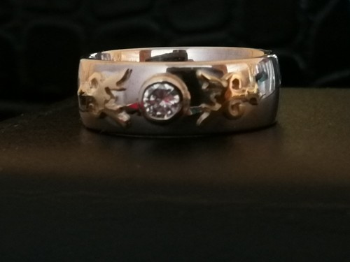 Weiss und gelbgold ring - gelbgold,