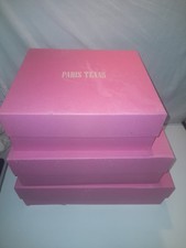 Luxusmarke PARIS TEXAS leere rosa Schuh Aufbewahrungsboxen + Taschentücher Konvolut (3)