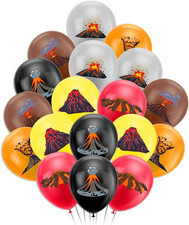30 PCS Vulkan Ballons für Lava Geburtstag Dekorationen - Wissenschaft Dinosaurie