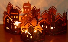 Teelichthalter Winterdorf Kerzenhalter Haus 3 Größen Weihnachtsdeko Tischdeko