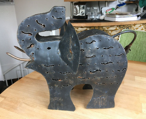 Windlicht elefant metall deko - windlicht,
