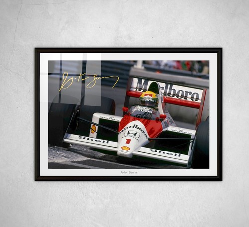 Ayrton senna signierter druck - ayrton,