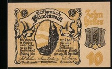 Notgeld Blindenmarkt 1920, 10 Heller, Motiv Kirche und Wappen, Gültig bis Ende  