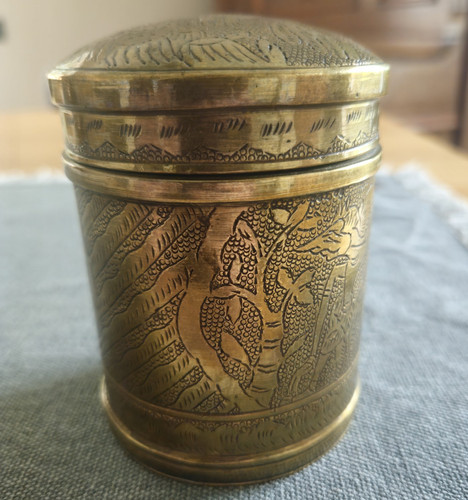 Vintage messing dose massiv - dose,