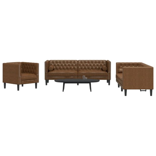 Tlg chesterfield sofa set - 3-tlg., chesterfield-sofa-set