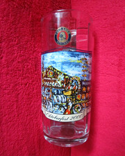 Paulaner Bierkrug Oktoberfest 2000, 18 cm, Glas, Bildmotive Eichmass 0,5 l neuw