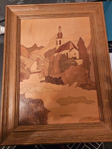 Holzbild intarsienbild vintage - holzbild,