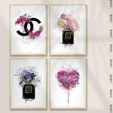 Poster SET A4 - 4 St. (+1 PosterGESCHENK!) Fashion inspiriert Plakat Parfüm