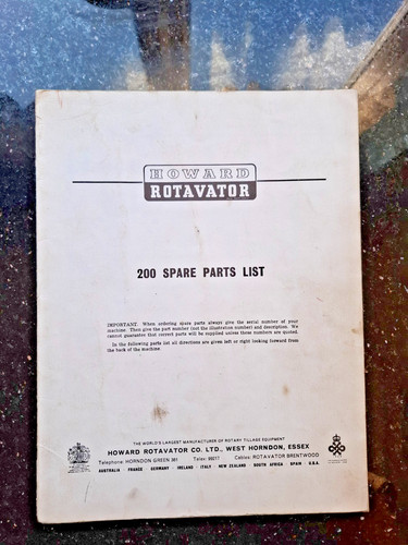 Original howard 200 - howard, rotavator