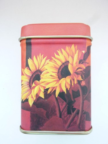Teedose klein rot sonnenblume - teedose,