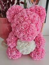 ♥ Blogger T.K. Maxx Rosenteddy Rosenbär Teddy Bär Schaumrosen rosa 35cm NEU ♥