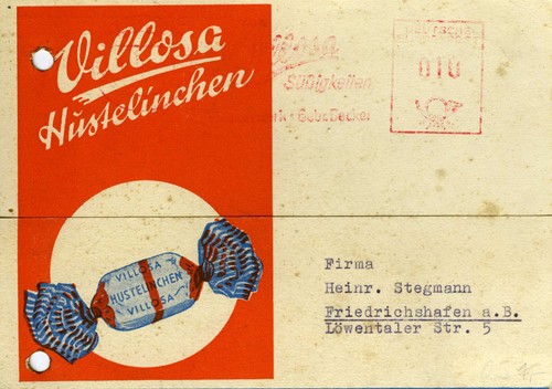 Postkarte von 1953 werbung - von,