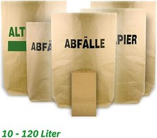 Papiermüllsäcke 10-120 L, ab 50 St., unbedruckt/ Abfälle/ Altpapier, braun, 2-lg