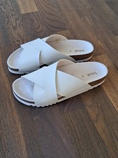 Scholl Pantolette Vivian natur Gr. 40 Slipper Sandale weiß creme