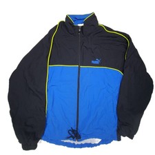 Puma Softshell Traingsjacke Size M Unisex Farbblock Schwarz Blau Trackjacket