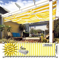 Seilspannmarkise gelb weiss