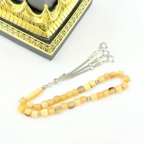 Büffelhorn tasbih 7x8mm natur - 7x8mm,