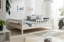 ANGEBOT Bodenbett "Mio" inkl. Rollrost B-WARE Kiefer massiv weiß 140x200 cm