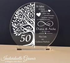 ❤ Gravur Aufsteller 50 Jahre Goldene Hochzeit Hochzeitstag Geschenk Gravur  ❤