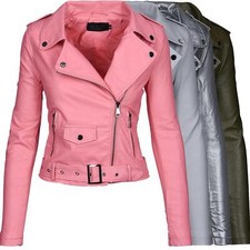 Damen Kunstleder Jacke