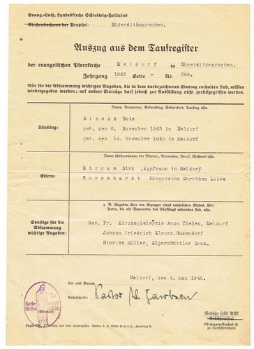 Auszug aus dem taufregister - dem,